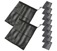 Housoutil 10 Pezzi Sacchetto in Rete Nero Coulisse, Resistente allo Strappo e Pieghevole, in Poliestere 30x25cm per Nuoto e Sport, Borsa Multifunzionale la Casa