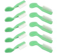 Housoutil 10 Pezzi Spazzolino da Denti con Grande Testina e Manico Corto in Plastica Verde, Facile da Pulire, Identificativo Speciale di Supervisione, per Prigioni e Centri di Riabilitazione