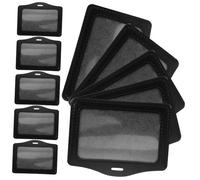 Housoutil 10 Pezzi Titolare Della Carta D'identità Manica Chiaro Chiave Tasti Coperture Custodie Per Carte Sottile Titolari Commercio Buste Per Carte Portabadge Orizzontale Black Pvc