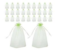 Housoutil 100 Pezzi Sacchetti di Protezione per Frutta, Sacchetti di Rete per Frutta in Filato Verde Chiaro con Coulisse, 4,72x3,93 Pollici, per Fragole e Piante, per Ispezioni di Piante