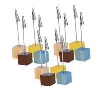 Housoutil 12 Pezzi Portamemo con Clip Alligatore Base Cubica in per Foto Note Biglietti Visita e Segnaposto Supporto Compatto per Scrivania e Decorazioni