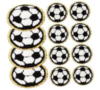 Housoutil 12 Pezzi Toppe Resistenti per Cappotti e Vestiti Piccole Patch Calcio e Palloni Decorazioni Termoadesive per Jeans e Maglioni