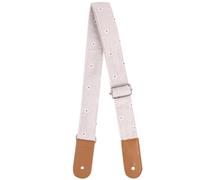 Housoutil 1pezzi Tracolla per Ukulele e Chitarra in Cotone e Lino con Finiture in Pelle Vera con Fibbie Metalliche Design Resistente Stampa Margherita Adatta Ukulele di Colore Casuale