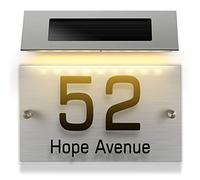 Housoutil 1set Lampada Solare Per Numero Civico Segnale Indirizzo Illuminato Per Esterni Facile Installazione e Visibilità Notturna