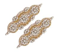 Housoutil 2 Pezzi Applicazione di Pietre Decorative da Cucire in Oro, per Abito da Sposa e Abito da Cerimonia, Riflettente, Aderenza Salda, per Professionisti della Danza del Teatro