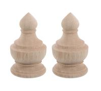 Housoutil 2 Pezzi Cappelli di Colonna in Legno Non Finiti per Pali del Letto e Ringhiere Interni Design Intagliato Elegante e Durabilità Resistente all'Uso Quotidiano