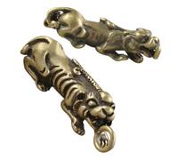 Housoutil 2 Pezzi Ciondolo in Ottone Ciondoli Per La Realizzazione Di Portachiavi Kit Per La Creazione Di Portachiavi Statua in Ottone Statua Della Decorazione Della Ricchezza Golden