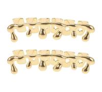 Housoutil 2 Pezzi Grillz Denti Hip Hop Oro 6 Denti Design a Goccia | Rame Riutilizzabile, Vestibilità Comoda, Non Ostacola Parlare Né Respirare, per Halloween e Eventi a Tema
