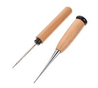 Housoutil 2 Pezzi Intaglio in Pelle Awl Cuciture Mestiere Cucito Strumento Punteruolo Punker Kit Maniglia Strumenti e Attrezzo Cucitura Brown Acciaio Inossidabile