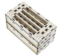 Housoutil 2 Pezzi modello di casa in legno costruzione di una capanna di tronchi modello di costruzione di modelli artigianali in legno Beige