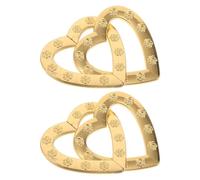 Housoutil 2 Pezzi Ricordo Doppio Cuore in Metallo Oro per Matrimonio e | Design Moderno a Cuori Intrecciati, Facile da Mantenere, Decorazione per Casa, Regalo Nozze