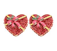 Housoutil 2 Pezzi Spilla da Corsage in Lega Rossa Design Natalizio Classico, Accessorio Decorativo Elegante per Abbigliamento da Tutti i Giorni