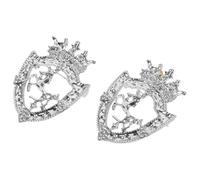 Housoutil 2 Pezzi Spilla Vintage da Uomo e Donna in Metallo Argento Forma di Corona e Cavallo, Resistente All'ossidazione allo Sbiadimento, per Abiti da Sera e Abbigliamento Formale
