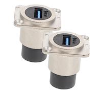 Housoutil 2 pezzi USB Pass Through Adapter Doppio USB Pannello Industriale con Protezione Estensione