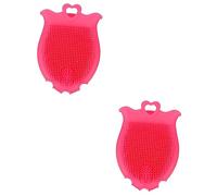 Housoutil 2 Pz spazzola per il bagnetto spazzola per da uomo elastico per in pelle spazzola per shampoo per cuoio capelluto scrubber lavapavimenti per shampoo per bambini