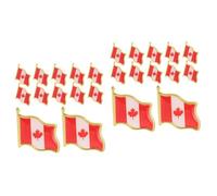 Housoutil 2 Set Spilla Bandiera Distintivo Foglia D'acero Toppa Pin A Foglia D'acero Spilla Foglia D'acero Spilla in Metallo Distintivo Di Risvolto Collare Rosso Ferro Da Stiro 25 Pezzi*2