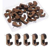 Housoutil 20 Ganci da Parete in Legno Puntine da Disegno Decorative per Bacheche in Sughero Set da 20 Pezzi Resistenti e Compatti per Foto Documenti e Appunti per Ufficio e Casa