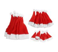 Housoutil 24 Pezzi Mini Cappello di Babbo Natale in Velluto Rosso, Set | Tre Misure 4x8, 5cm, 6x12 Cm e 7x18 Cm, per Lollipop e Caramelle, Accessorio Festa e Foto Invernali