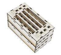 Housoutil 2pezzi Mini Casette di Legno Beige, Modello Unfinished per Creatività Diy, Decorazione Ufficio e Spazi Living, Design Moderno e Pronto da Decorare