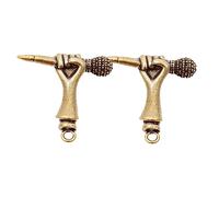 Housoutil 2pezzi Portachiavi Forma Microfono Portachiavi Decorativo Fai Da Te Ciondolo Realizzato in Materiale Resistente e Pratico Per Prolungato