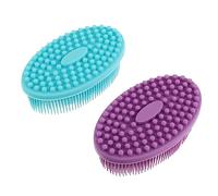 Housoutil 2pezzi Spazzola Corpo in Silicone Pratico Per Bagno e Doccia Ragazza Delicata Sulla Non Irrita Capelluto Utile Per Spa e Pulizia Corpo