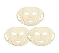Housoutil 3 Pezzi Maschera Viso Riutilizzabile in Silicone della Pelle, Copertura Elastica Ganci Auricolari, Trattamento Idratante Viso per Uso Domestico e Viaggi