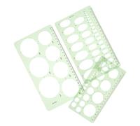 Housoutil 3 Pezzi Modello di Ellisse Stencil per Interior Design Stencil per La Pittura Girare Strumento di Disegno Circolare Stampini per Lettere Righello della Curva Plastica Light Green
