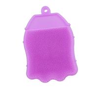 Housoutil 3 Pz Spazzola Da Bagno in Silicone Shampoo Per Il Cuoio Capelluto Spugne Per Il Viso Luffa Del Corpo Gel Di Silice Bambino Scrubber Glassato Viola,porpora