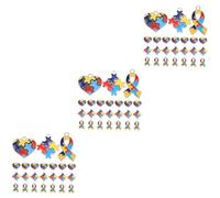 Housoutil 3 Set Ciondoli Autismo Design Puzzle Per Creazione Gioielli Fai Da Te Accessori Colorati Per Collane E Braccialetti Materiale Resistente E Pratico 24 Pezzi*3