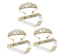 Housoutil 3 Set della tracolla party gift decorazioni feste cintura per feste di compleanno cinture di strass di galateo tracolla favolosa cristallo decorare copricapo pettine