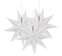 Housoutil 3pcs Nove Punta Stella Lanterna di Carta Lampada di Carta Lanterna Appesa Esterna Decorazioni Stelle Decorazioni LED Luci Notte Decorazione di Natale Paralume LED