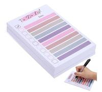 Housoutil 4 blocchi per appunti con arcobaleno per lista delle cose da fare, per ufficio, scrivania, planner di carta con forte adesivo per organizzare attività e promemoria