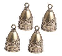 Housoutil 4 Pezzi Campanello D'ottone Antico Campanelli Eolici Fascino Ciondolo Decorativo con Carillon del Campanello a Mestiere Crafting Accessorio Campana Rame