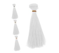 Housoutil 4 Pezzi Parrucca da Bambola Testa della Bambola Parrucca di Dritti per Bambole Trame di Parrucca della Bambola Trama di delle Bambole Moda Colore Bianca Pp