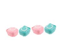 Housoutil 4 Pz spazzola da bagno luffa scrubber per il corpo spazzola per shampoo per animali domestici spazzola per shampoo per cuoio capelluto fare il bagno quadrato