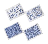 Housoutil 4fogli Transferimento per Ceramica Carta Liscia e Durevole Decalcomanie sotto Smalto per Argilla Adesivi Fai da Te per Ceramiche e Porcellane Trasferimenti per Artigianato Creativo