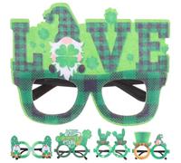 Housoutil 5 Pezzi Occhiali Trifoglio per San Patrizio, Funny Eyeglasses, Plastica e Feltro, Leggeri, Accessori Festa e Photo Booth