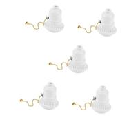 Housoutil 5 Pz Portalampada Per Lampada Da Scrivania Tirare La Luce Della Catena Lampadina Nera Portalampada Vintage Luci a Morsetto Lampadine Tappo Lampade Infisso Parà Kit Bachelite Bianca