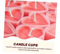 Housoutil 5 Set Contenitori Riutilizzabili per Candele Forma Cuore con Stoppini Inclusi Vasetti in Plastica Resistenti al Calore per Creazione Candele Fai da Te Leggeri e Facili da Riempire