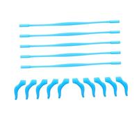 Housoutil 5 set Lacci Antiscivolo in Silicone Elasticizzato per Ganci Auricolari e Punte Temple Anti-scivolo Custodia Trasparente per Attività all Aperto come Bici e Sci Colore Blu