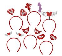 Housoutil 6 Cerchietti per Chioma a Forma di Cuore per Feste Romantiche, Copricapo Decorativo per Adulti, Fascia Chioma Romantica per Matrimonio, Addio al Celibato e Party di Coppia