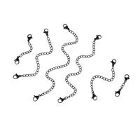 Housoutil 6 Pezzi Estensore della Catena per La Borsa Estensori di Gioielli per Collane Catena Collana Nera Estensori di Catena Neri per Collana Catena di Creazione di Gioielli Fibbie Black