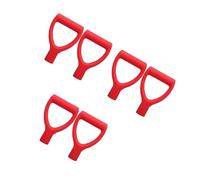 Housoutil 6 Pezzi Manico di Ricambio per Pala da Neve in Plastica Rossa Struttura e Diametro Interno 34mm, Impugnatura Comoda per Rimozione Neve e Giardinaggio