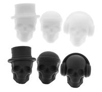 Housoutil 6 Pezzi Marcatori per Bicchieri in Silicone a Forma di Teschio per Segna Calice Vino, Decorazioni Creative e Divertenti per Feste, Identifica Rapidamente Tuo Bicchiere Colore