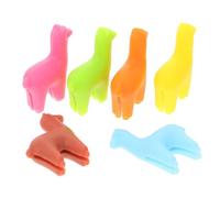 Housoutil 6pezzi Segnabicchieri in Silicone con Design Camelino Marcatori per Calici da Vino Resistenti e Riutilizzabili Identificatori Colorati per Bicchieri e Bottiglie di Bevande Feste