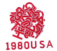 Housoutil 72 Pezzi Adesivi con Lettere Ricamate Patch di Numeri cerotti Cucire sulla Toppa Patch per Decorare Vestiti Toppe con Lettere Vintage Stirare su Lettere da Ricamo Poliestere Rosso