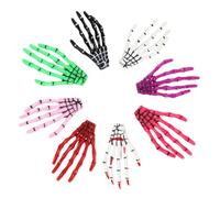 Housoutil 8 Pezzi Forcine per Chioma a Forma di Mano Scheletro Fluorescente in Plastica, Accessori Halloween per Donna, Fermagli Artiglio Teschio Decorativi