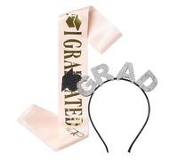 Housoutil Accessori Cerimonia Graduation Party in Tessuto, Cerchietto e Cinghie per Cappello Laurea, 2 Pezzi per Studenti Liceo e Università