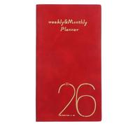 Housoutil Agenda Settimanale con Note 2026 Tascabile Rossa con Copertina Robusta e Design Compatto per Lavoro e Viaggi Minimalista ed Elegante