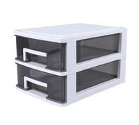 Housoutil Armadio Portaoggetti Cassetti in Plastica Trasparente a Doppio Strato Mobiletto Portatile Multifunzione Semitrasparente per Ufficio Studio e Soggiorno Organizer Compatto per